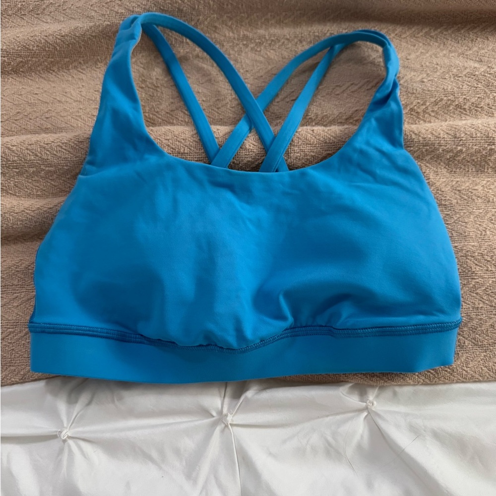 Blue Lululemon sports bra